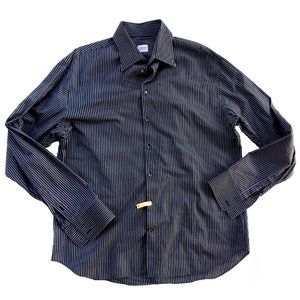 Armani Designer Pinstriped Men's Dress Shirt